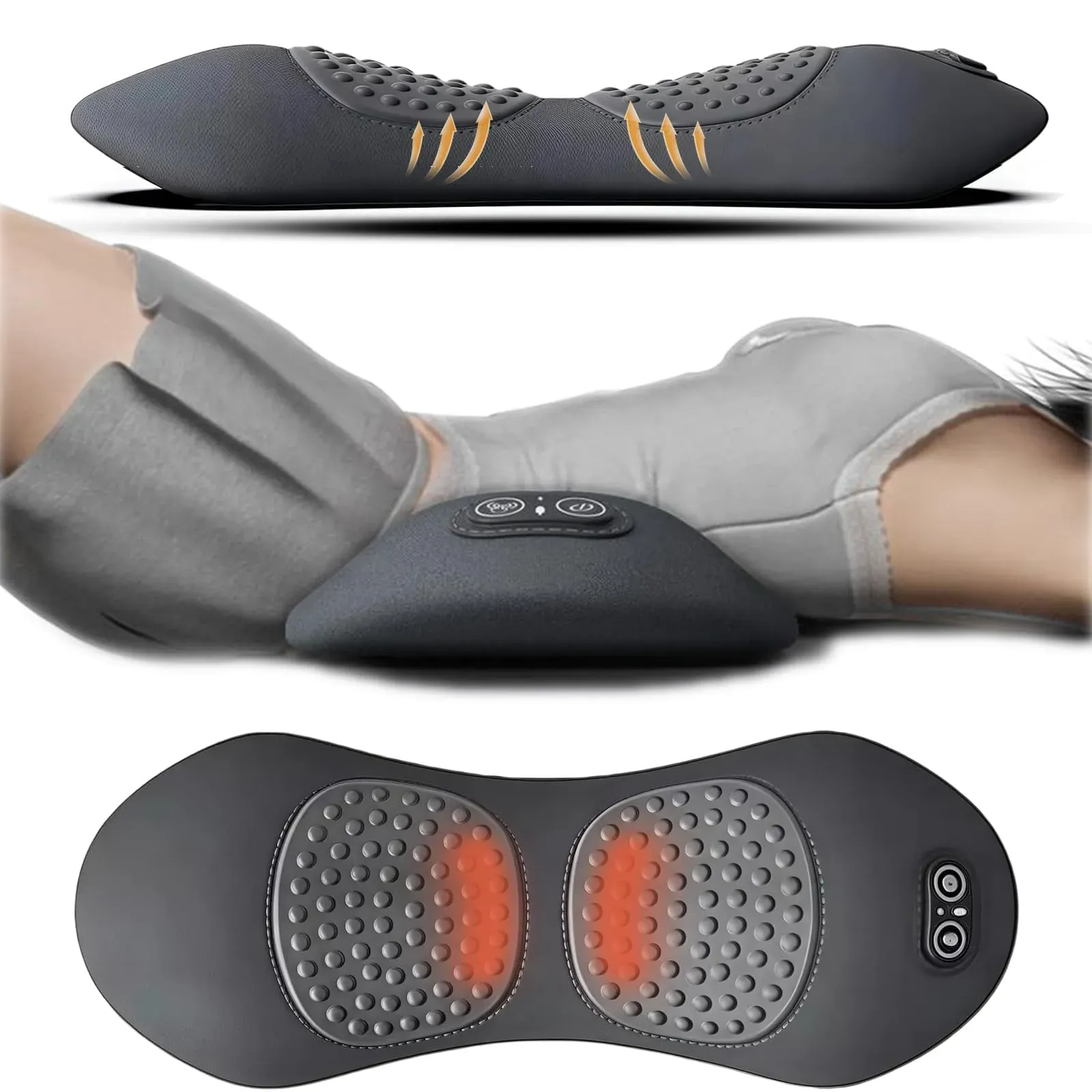 Back Spinal Decompression, 2026 Upgraded 3-in-1 Vibrating Massage Heating Lumbar Pillow with Vibration &
